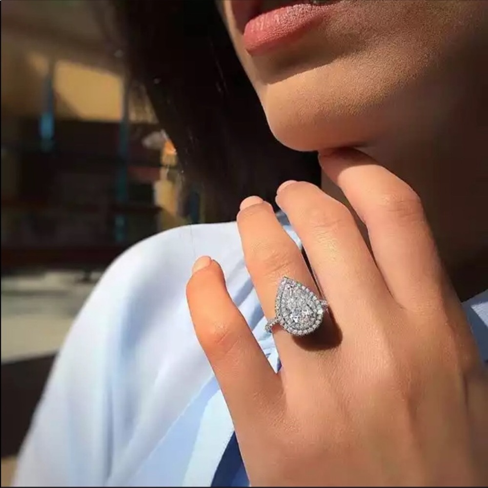 NWT Cubic Zircon Stone plated silver ring - Picture 2 of 5